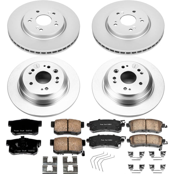 PowerStop Genuine Geomet Coated Rotor and Low-Dust Ceramic Brake Pad Kit