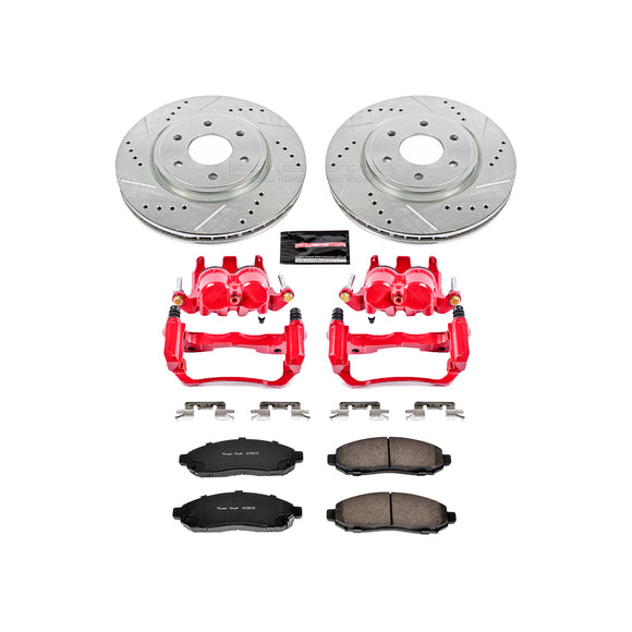 PowerStop Z23 Daily Driver Carbon-Fiber Ceramic Pads Drilled & Slotted Rotor & C
