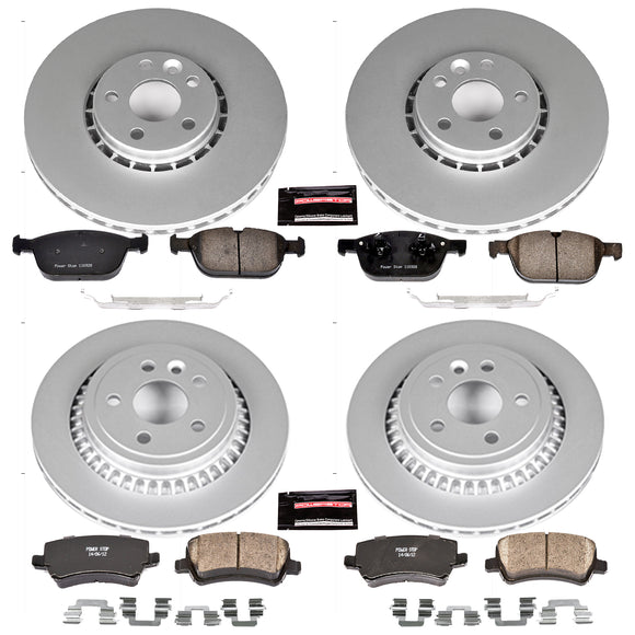 PowerStop Genuine Geomet Coated Rotor and Carbon-Fiber Ceramic Brake Pad Kit