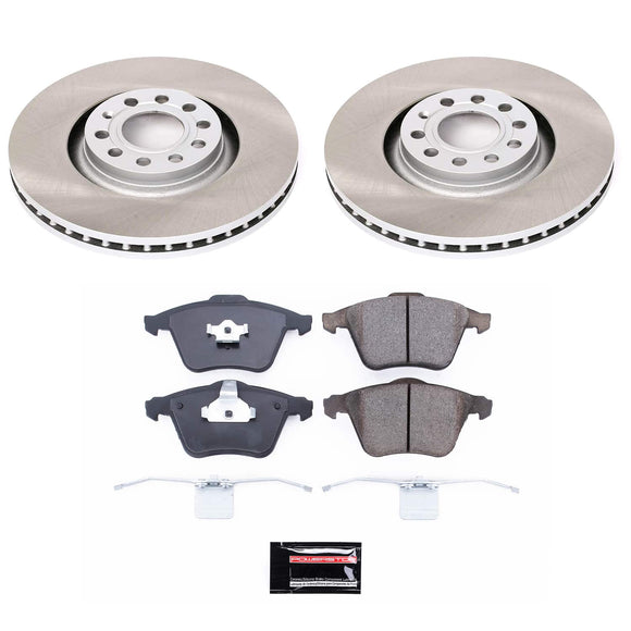 PowerStop Semi-Coated Rotor and Low-Dust Ceramic Brake Pad Kit