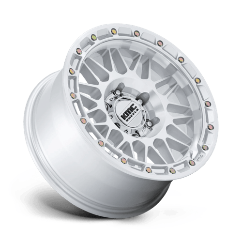 18x9 KMC KM555 Attack Gloss Silver Machined Face 6x135 ET0 CB87.1 Wheel