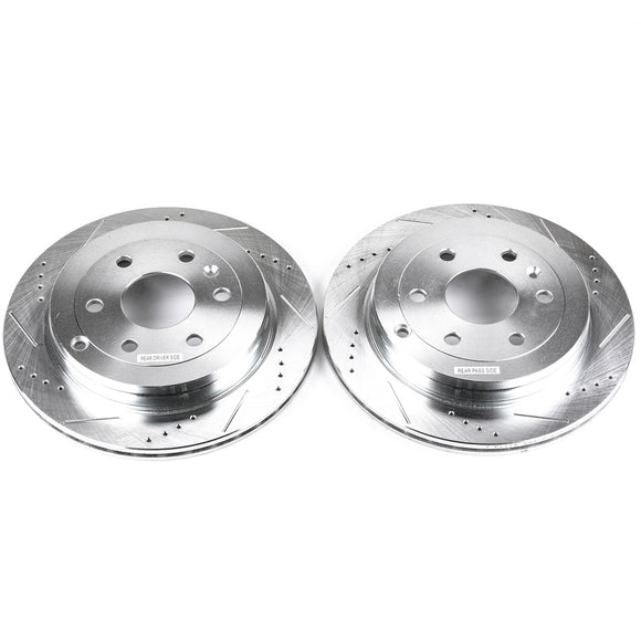 PowerStop Evolution Drilled Slotted Rotors Pair Rear For Saturn Outlook