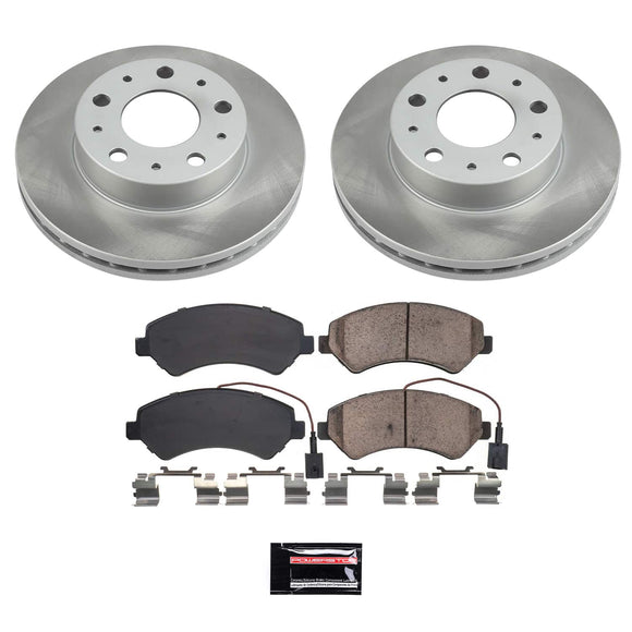 PowerStop Semi-Coated Rotor and Low-Dust Ceramic Brake Pad Kit