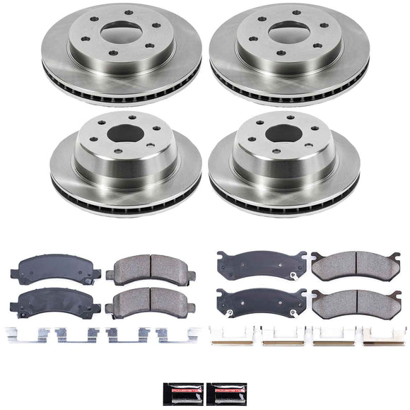 PowerStop OE Stock Replacement Low-Dust Ceramic Brake Pad and Rotor Kit