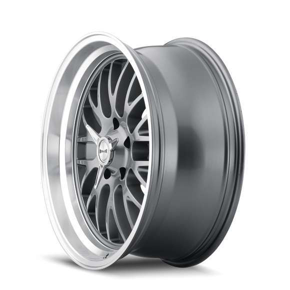18x8 Ridler 607 Grey W/Machined Lip 5x120.65 ET0 wheel/rim