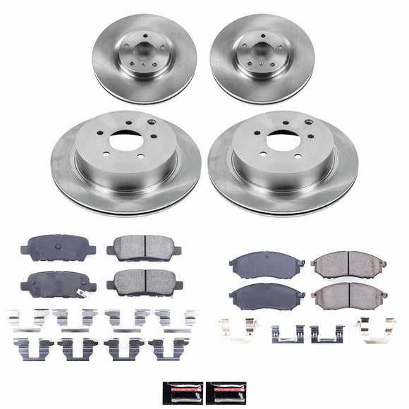 PowerStop OE Stock Replacement Low-Dust Ceramic Brake Pad and Rotor Kit