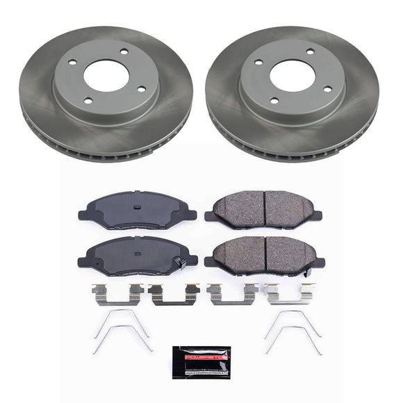PowerStop Semi-Coated Rotor and Low-Dust Ceramic Brake Pad Kit