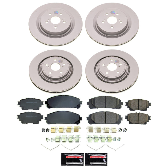 PowerStop Genuine Geomet Coated Rotor and Low-Dust Ceramic Brake Pad Kit