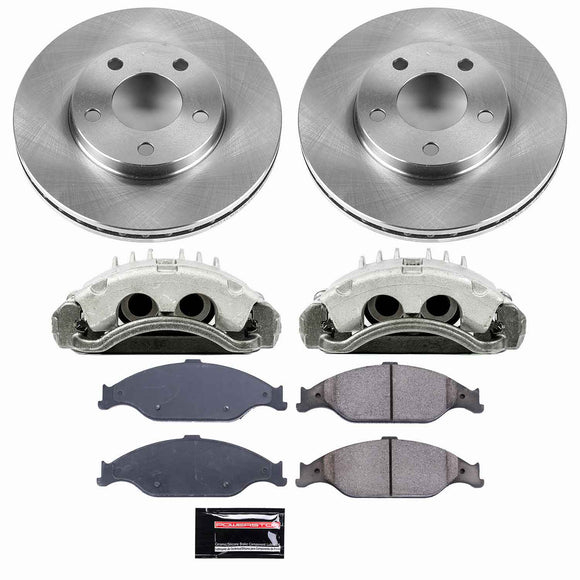 PowerStop OE Stock Replacement Low-Dust Ceramic Brake Pad, Rotor and Caliper Kit