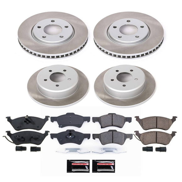 PowerStop Semi-Coated Rotor and Low-Dust Ceramic Brake Pad Kit