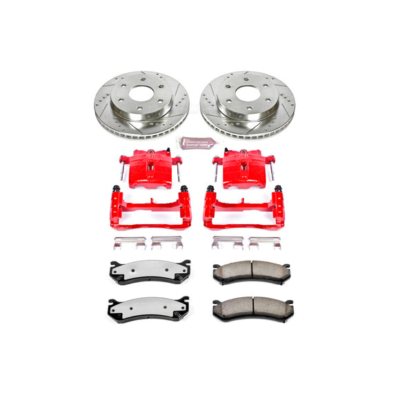 PowerStop Z36 Truck and SUV Ceramic Brake Pad, Drilled & Slotted Rotor, and Cali
