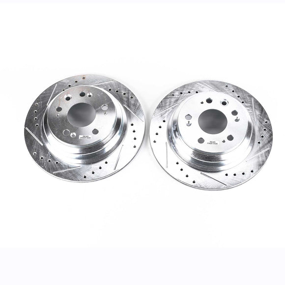 PowerStop Evolution Drilled Slotted Rotors Pair Rear For Acura RL