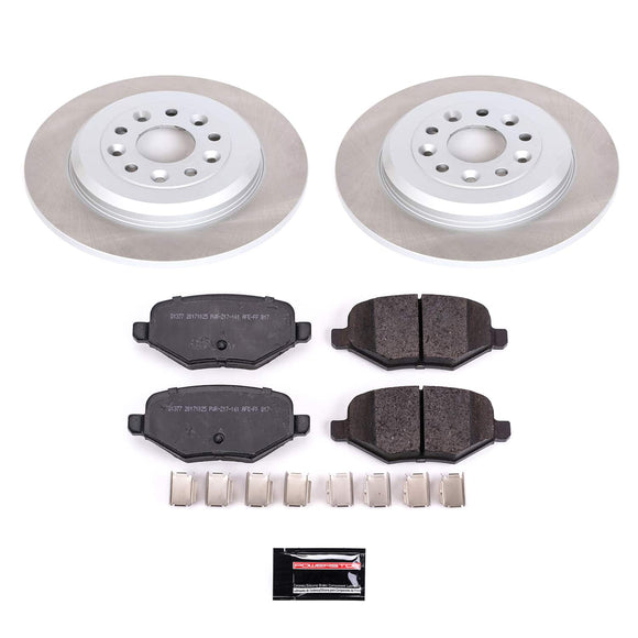 PowerStop Semi-Coated Rotor and Low-Dust Ceramic Brake Pad Kit