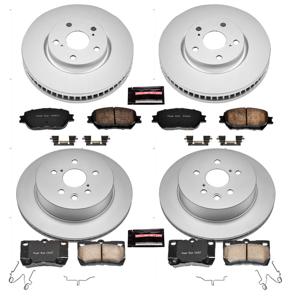 PowerStop Genuine Geomet Coated Rotor and Low-Dust Ceramic Brake Pad Kit