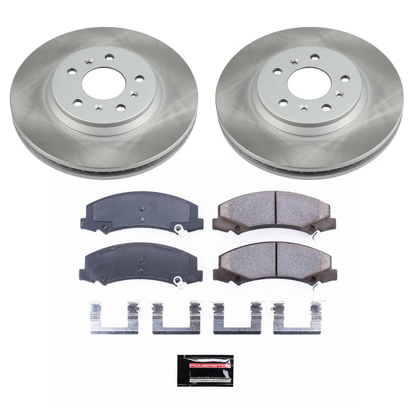 PowerStop OE Stock Replacement Low-Dust Ceramic Brake Pad and Rotor Kit