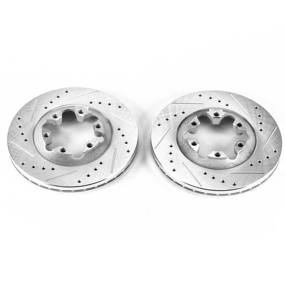 PowerStop Evolution Drilled Slotted Rotors Pair Front For Chevrolet Colorado