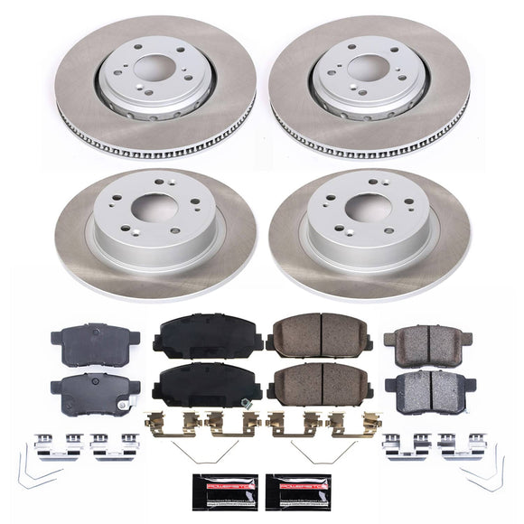 PowerStop Semi-Coated Rotor and Low-Dust Ceramic Brake Pad Kit