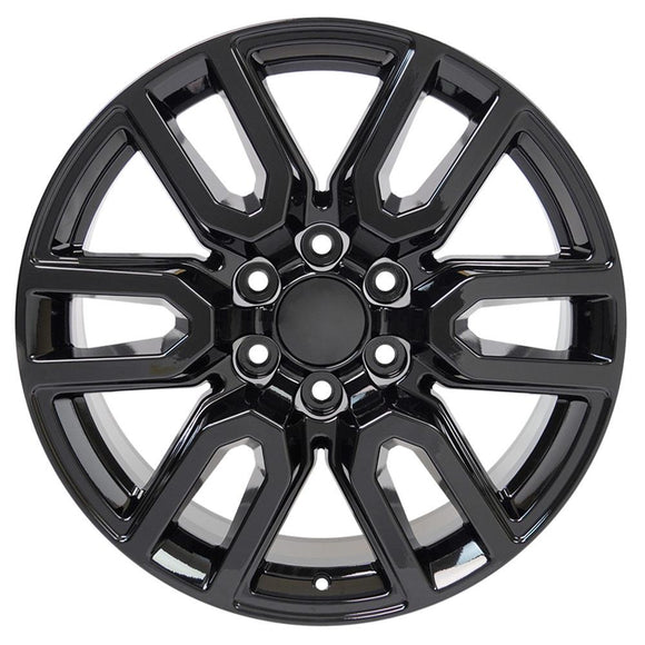 20" Replica Wheel CV36 Fits GMC Sierra Rim 20x9 Gloss Black Wheel