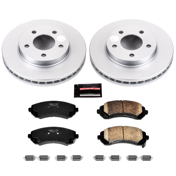 PowerStop Genuine Geomet Coated Rotor and Low-Dust Ceramic Brake Pad Kit