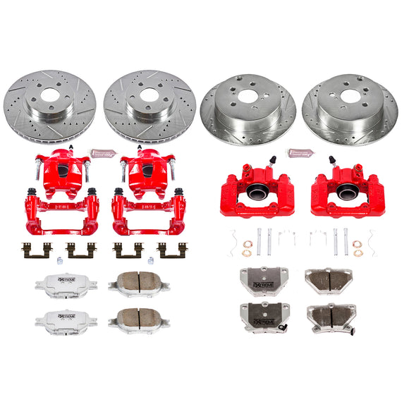 PowerStop Z26 Street Performance Ceramic Brake Pad, Drilled Slotted Rotor, and C