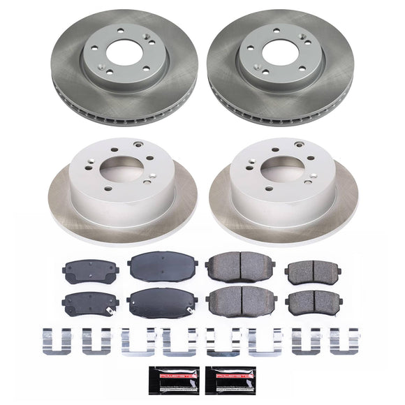 PowerStop Semi-Coated Rotor and Low-Dust Ceramic Brake Pad Kit
