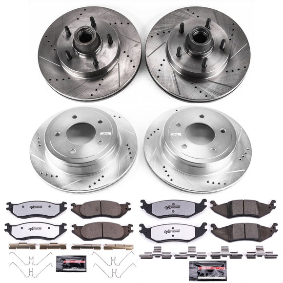 PowerStop Z36 Carbon-Fiber Ceramic Brake Pad with Drilled and Slotted Rotor Kit