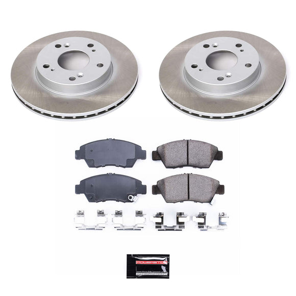 PowerStop Semi-Coated Rotor and Low-Dust Ceramic Brake Pad Kit