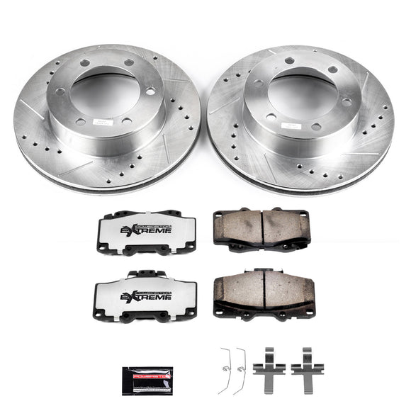 PowerStop Z36 Carbon-Fiber Ceramic Brake Pad with Drilled and Slotted Rotor Kit