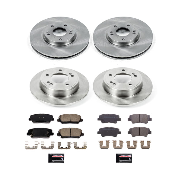 PowerStop OE Stock Replacement Low-Dust Ceramic Brake Pad and Rotor Kit