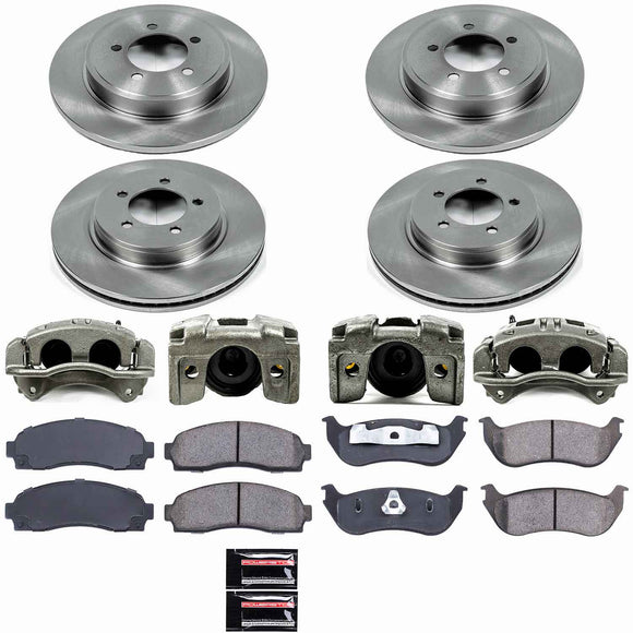 PowerStop OE Stock Replacement Low-Dust Ceramic Brake Pad, Rotor and Caliper Kit