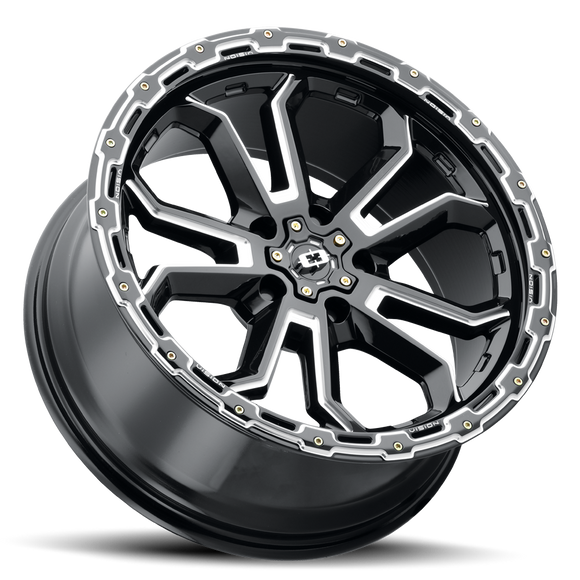 17x8 Vision 405 Korupt Black Milled Spoke 5x108 5x4.25 ET30 Wheel Rim