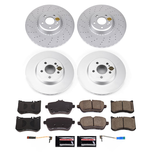 PowerStop Genuine Geomet Coated Rotor and Carbon-Fiber Ceramic Brake Pad Kit