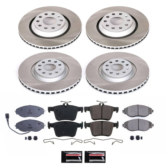 PowerStop Semi-Coated Rotor and Low-Dust Ceramic Brake Pad Kit