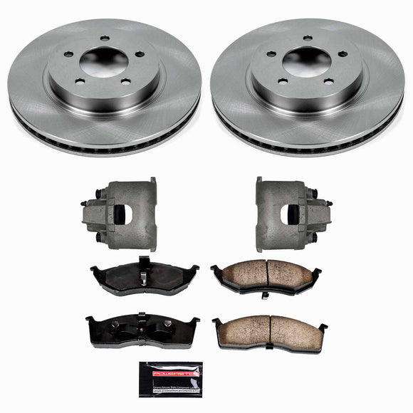PowerStop OE Stock Replacement Low-Dust Ceramic Brake Pad, Rotor and Caliper Kit