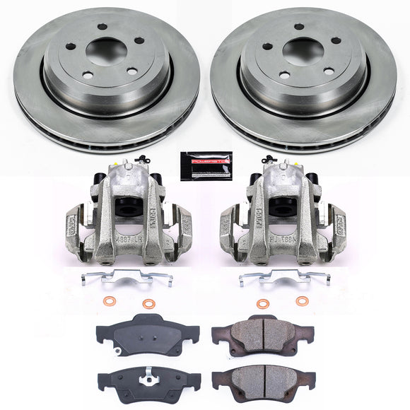 PowerStop OE Stock Replacement Low-Dust Ceramic Brake Pad, Rotor and Caliper Kit