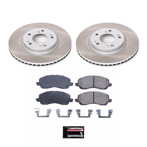 PowerStop Semi-Coated Rotor and Low-Dust Ceramic Brake Pad Kit