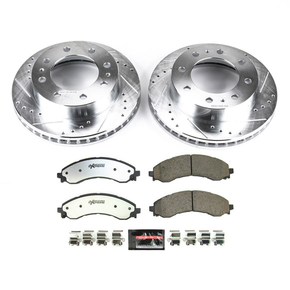 PowerStop Z36 Carbon-Fiber Ceramic Brake Pad with Drilled and Slotted Rotor Kit