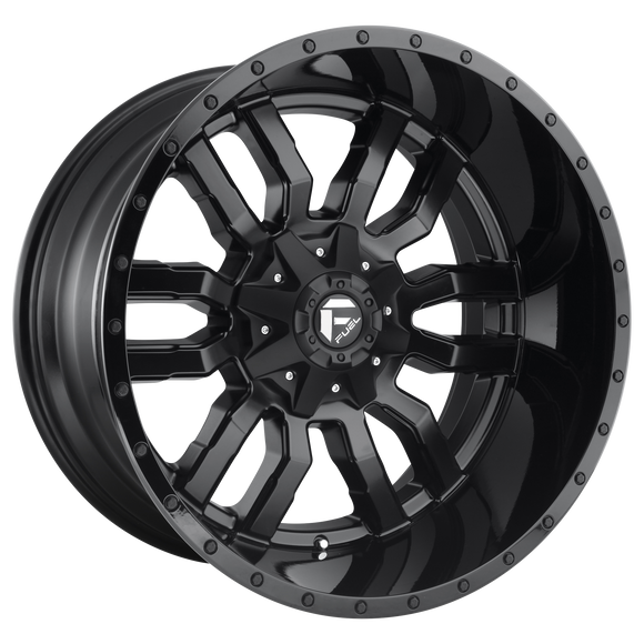 20x9 Fuel Off-Road D596 Sledge Matte Black Gloss Black Lip 8x170 ET1 Wheel
