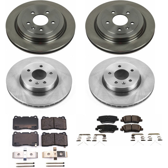 PowerStop OE Stock Replacement Low-Dust Ceramic Brake Pad and Rotor Kit
