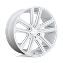 22X9.5 DUB S257 FLEX Gloss Silver Brushed Face 5X115 ET0 wheel/rim
