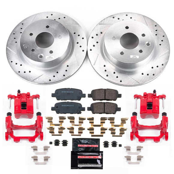 PowerStop Z23 Daily Driver Carbon-Fiber Ceramic Pads Drilled & Slotted Rotor & C