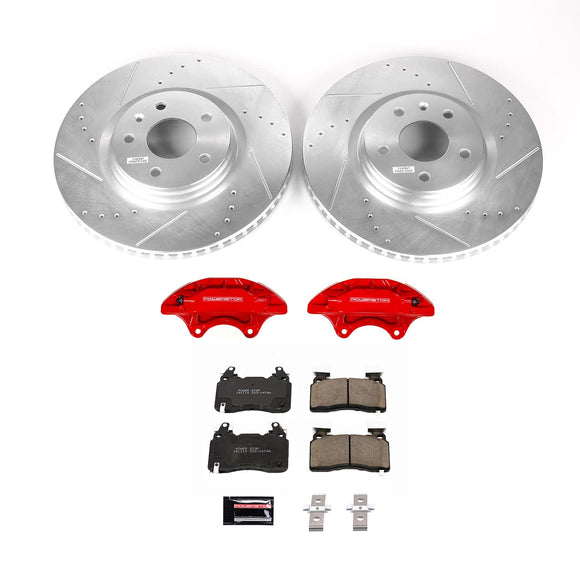 PowerStop Z23 Daily Driver Carbon-Fiber Ceramic Pads Drilled & Slotted Rotor & C