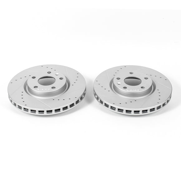 PowerStop Evolution Drilled Slotted Rotors Pair Front For Chevrolet Corvette