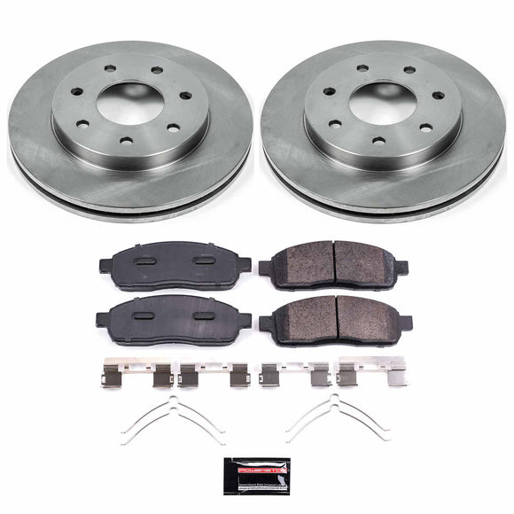 PowerStop OE Stock Replacement Low-Dust Ceramic Brake Pad and Rotor Kit