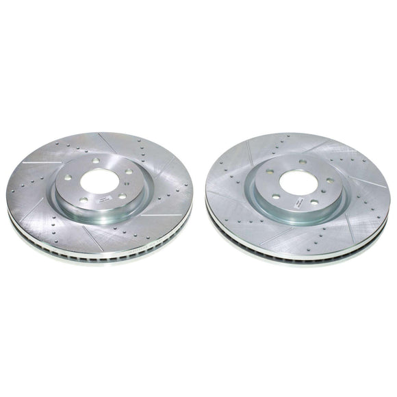 PowerStop Evolution Drilled Slotted Rotors Pair Front For INFINITI G35