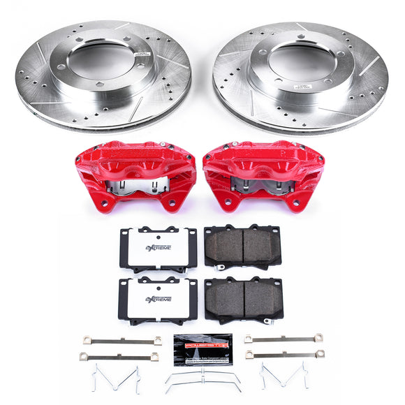 PowerStop Z36 Truck and SUV Ceramic Brake Pad, Drilled & Slotted Rotor, and Cali