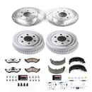 PowerStop Z36 Ceramic Brake Pads with Drilled Slotted Rotors and Drum Shoe Kit