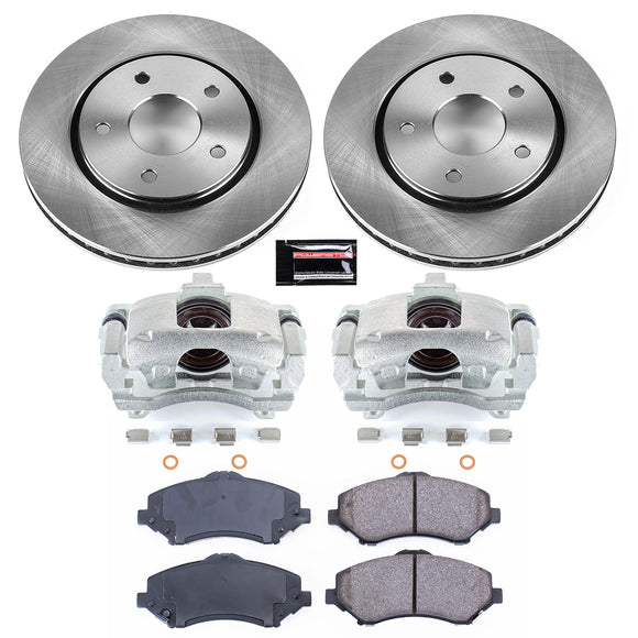 PowerStop OE Stock Replacement Low-Dust Ceramic Brake Pad, Rotor and Caliper Kit