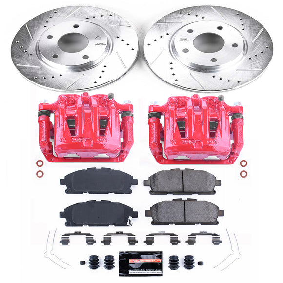 PowerStop Z23 Daily Driver Carbon-Fiber Ceramic Pads Drilled & Slotted Rotor & C