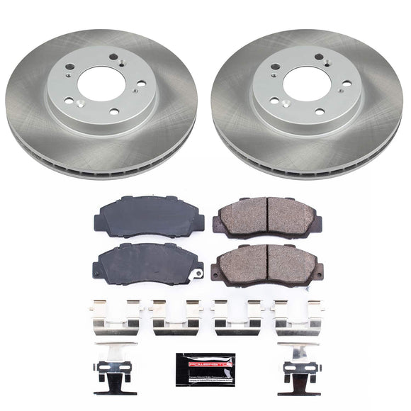 PowerStop Semi-Coated Rotor and Low-Dust Ceramic Brake Pad Kit